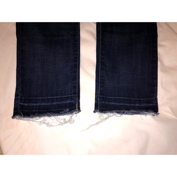 Levis Jeans 721 High Rise Skinny 16W Blue Raw Hem Stretch Dark Wash 5 Pocket - Picture 7 of 7